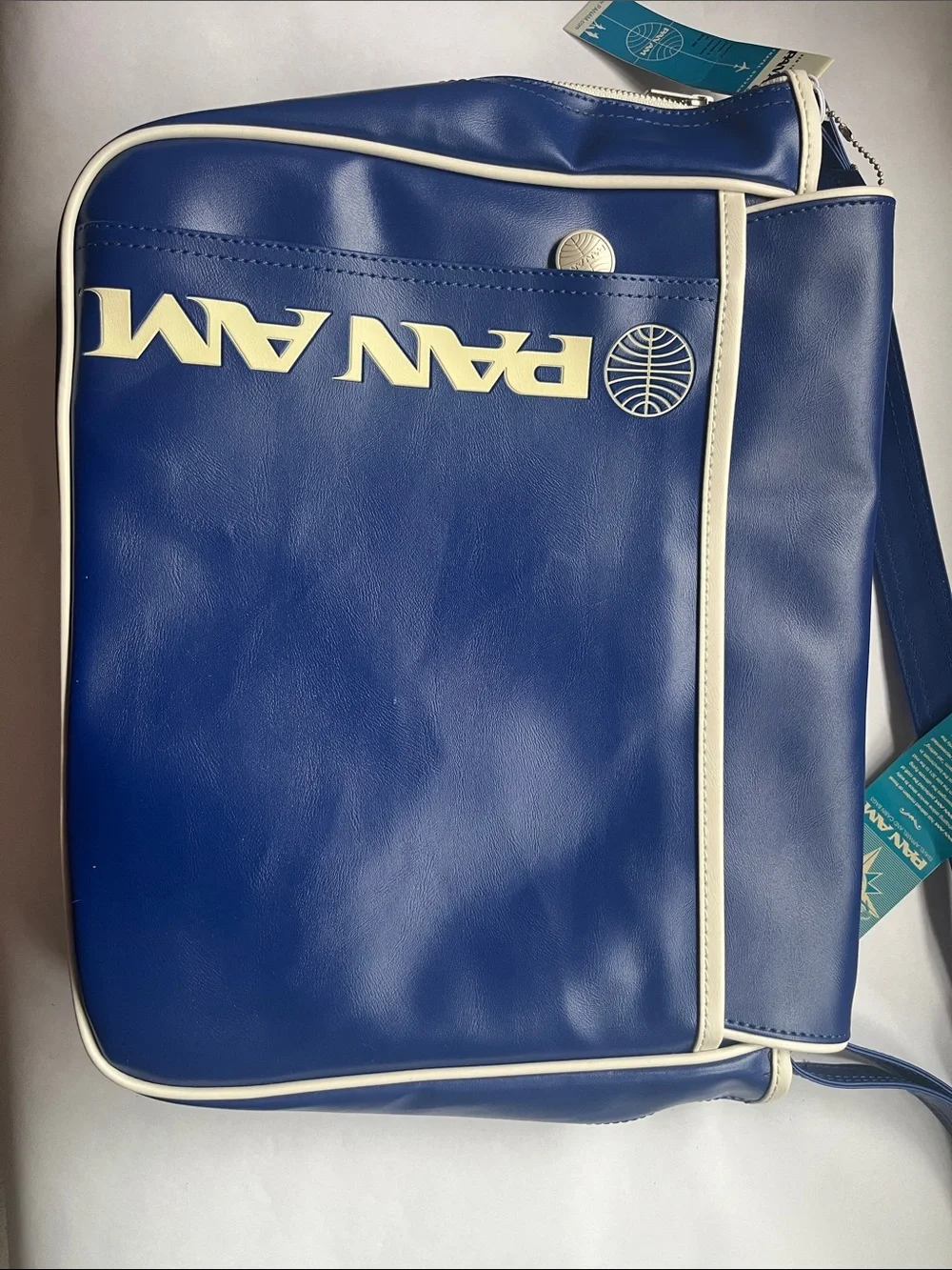 Pan Am faux leather travel messenger bag - NWT
